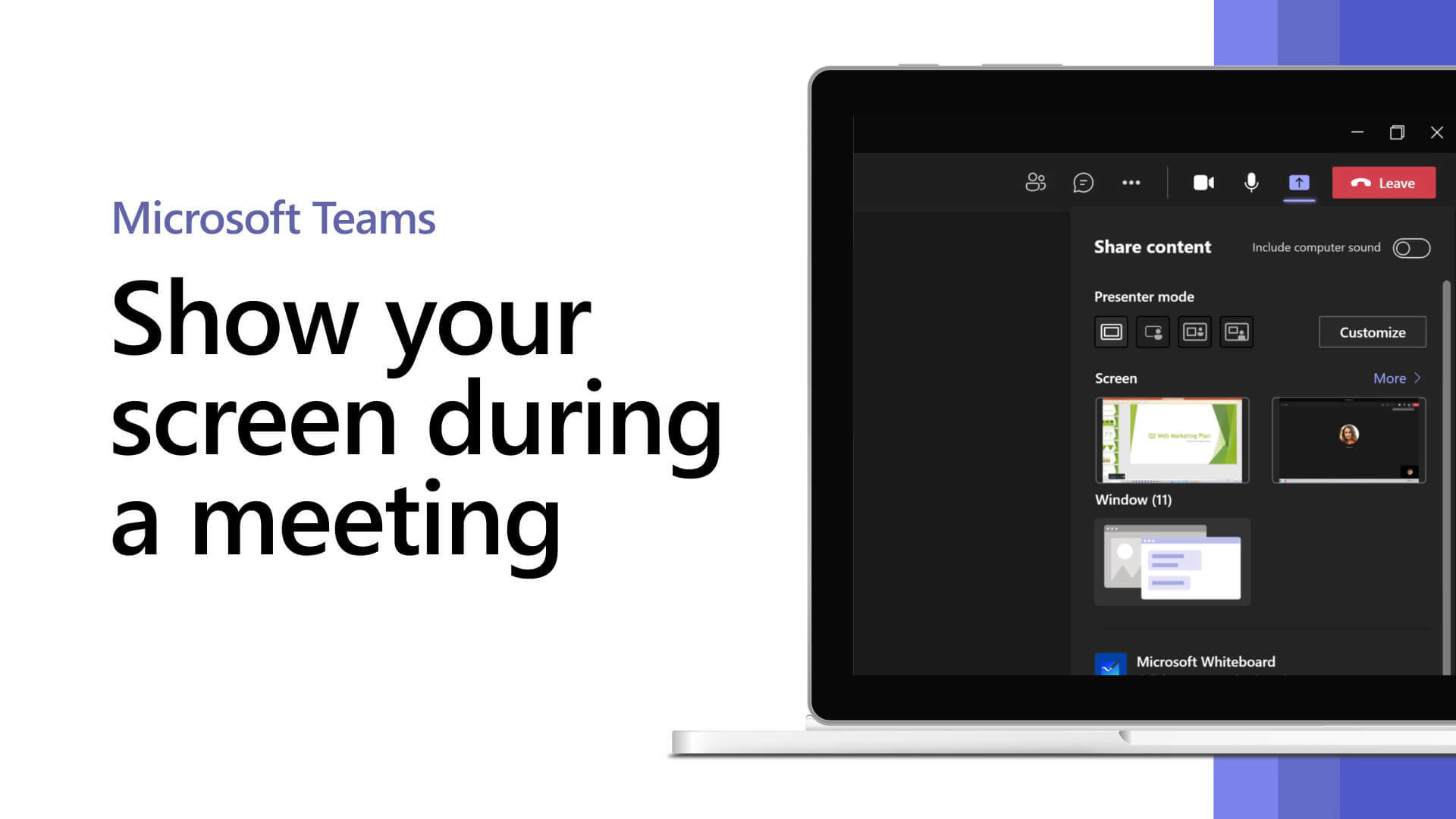 share presentation on teams with notes